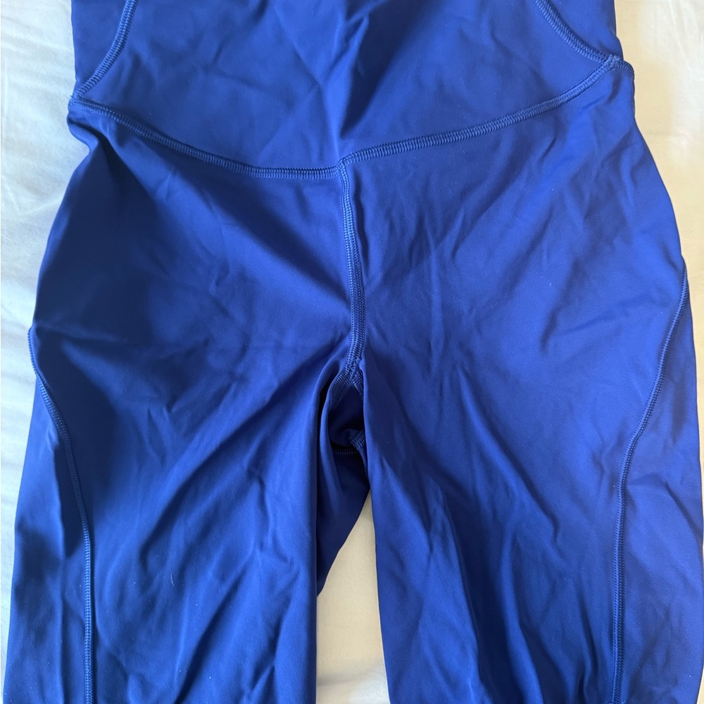Blue Lululemon compression shorts